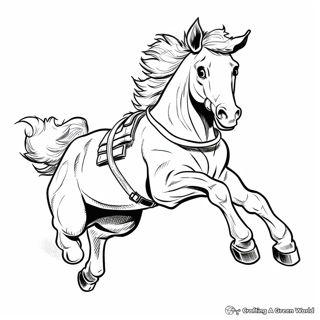 Bucking horse coloring pages