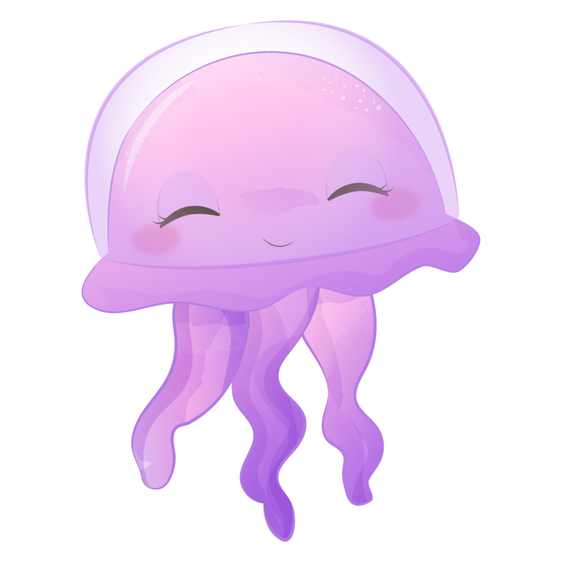 Cute jelly fish in watercolor illustration png images eps free download