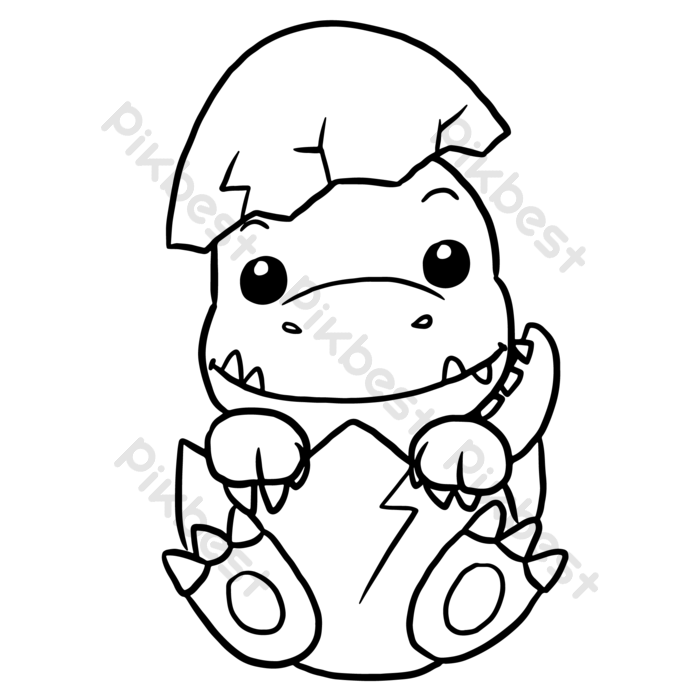 Dinosaurs wild animals cartoons doodles kawaii anime coloring pages drawing characters png images eps free download