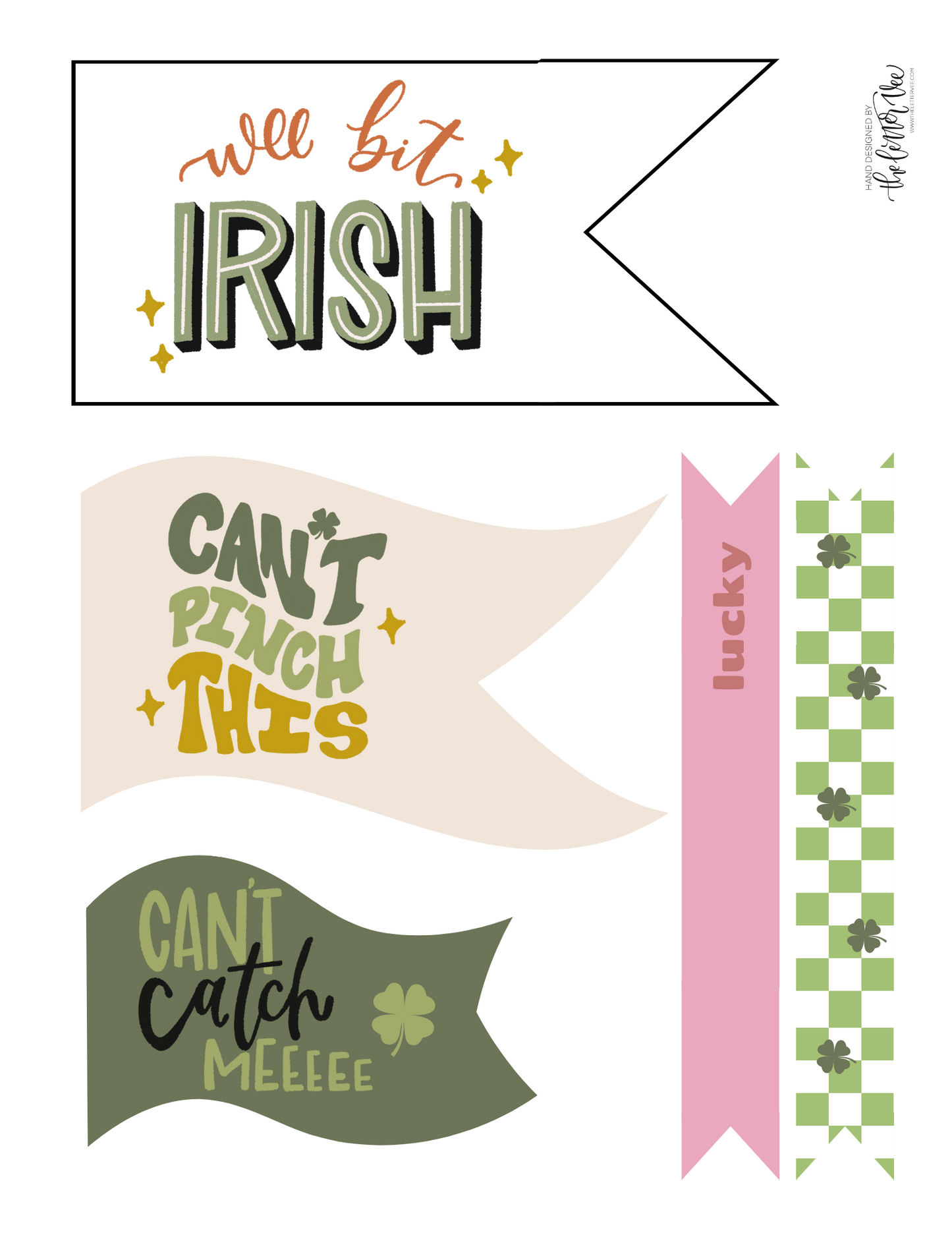 St patricks day printable bundle â the letter vee