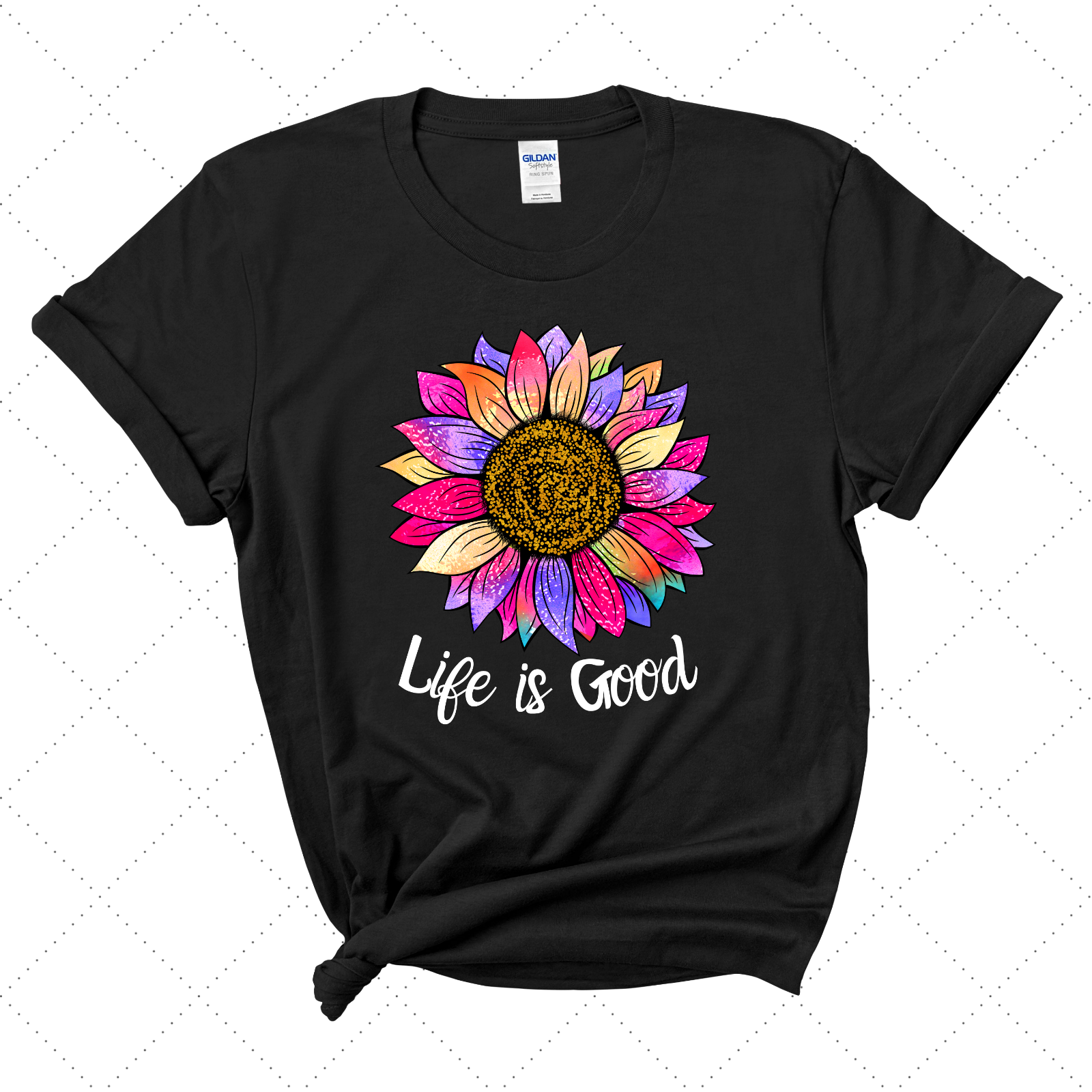 The life is good sunflower colorful t