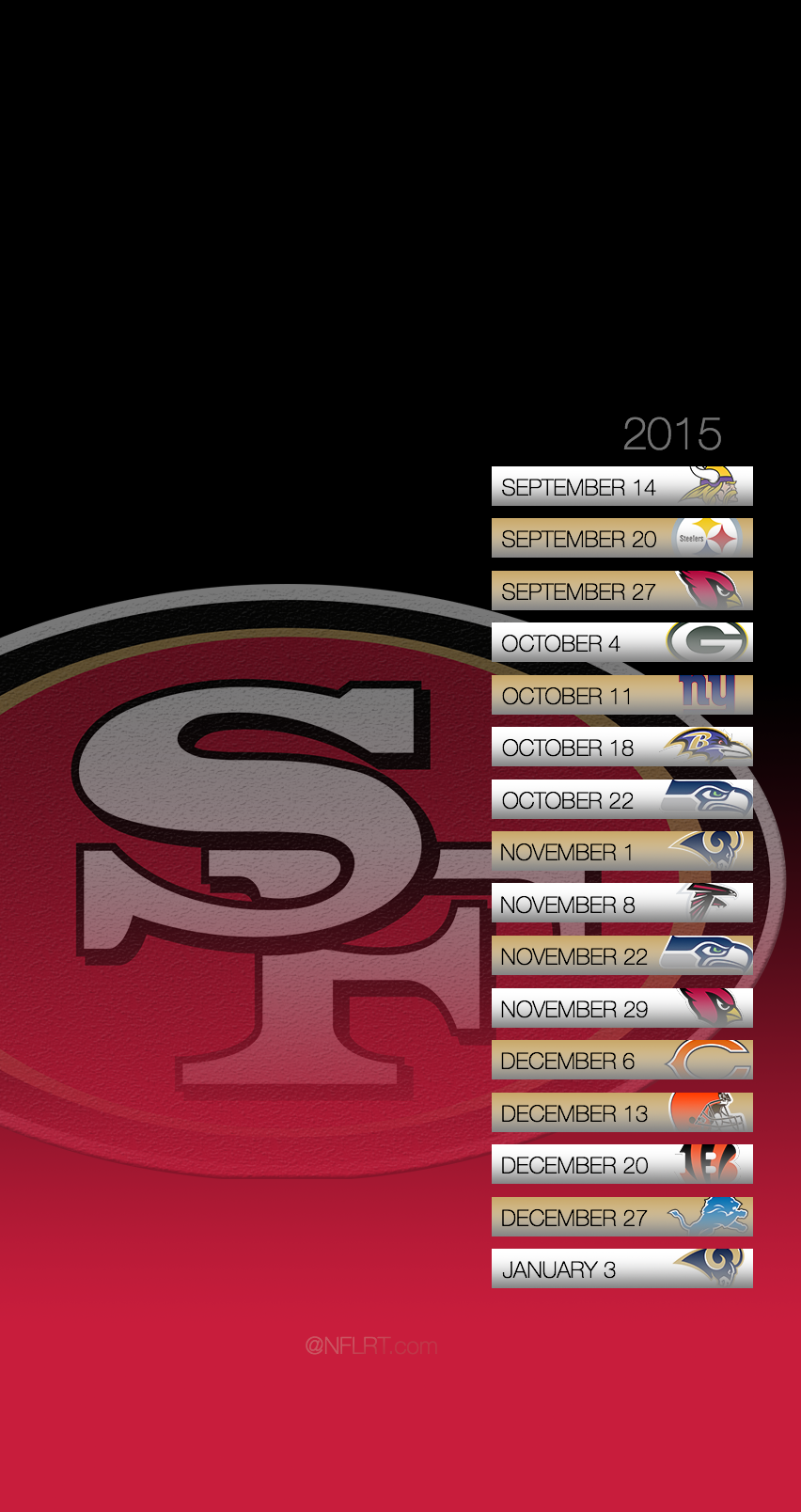 2021-2022 San Francisco 49ers Wallpaper Schedule