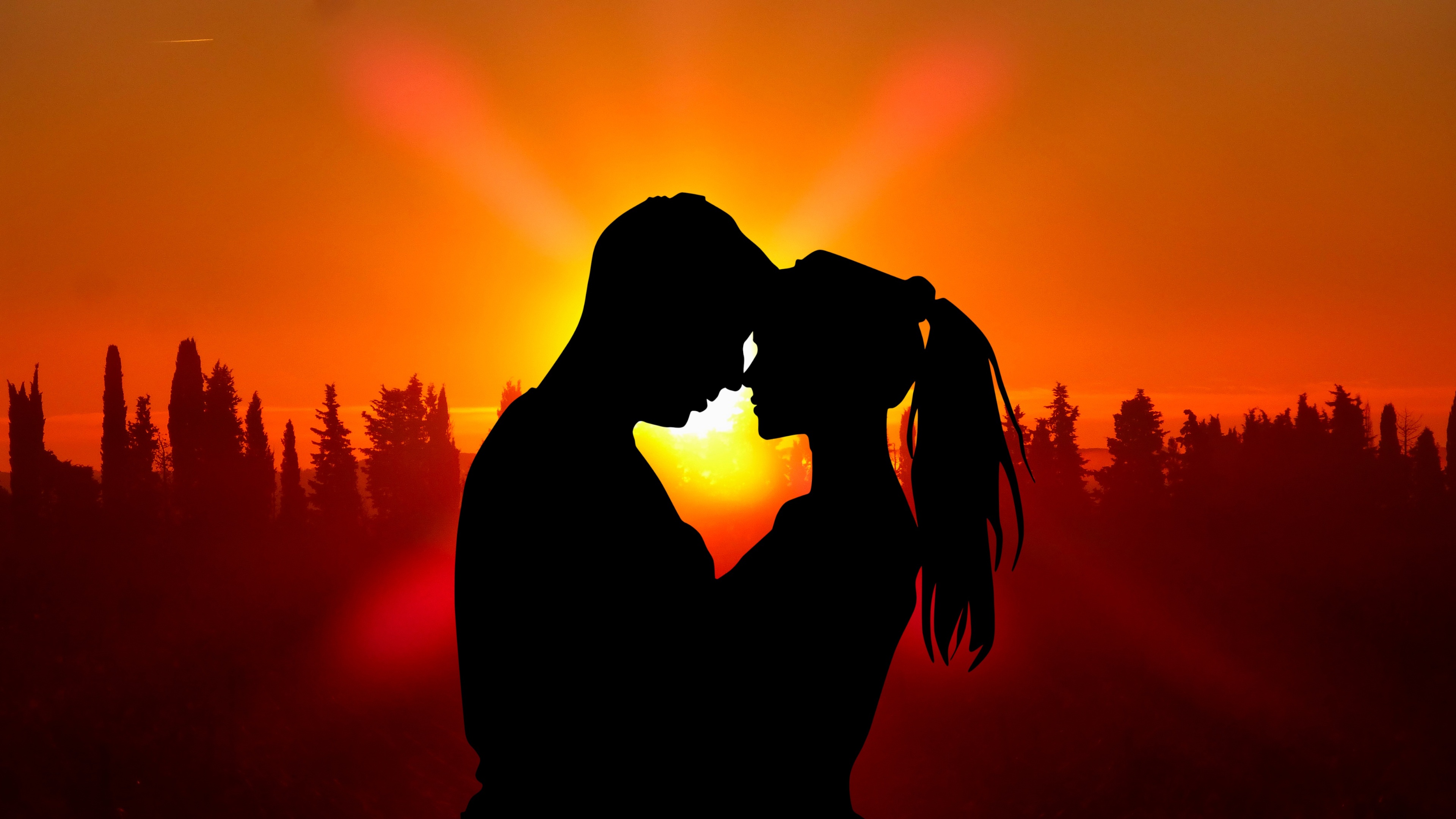 X sunset couple love silhouette k k hd k wallpapers images backgrounds photos and pictures