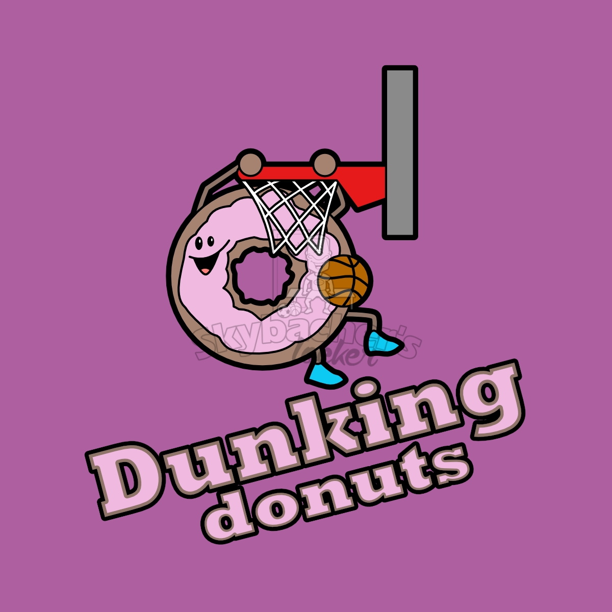 Dunking donut basketball logo