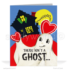 S vintage ghost retro valentines day cards for business