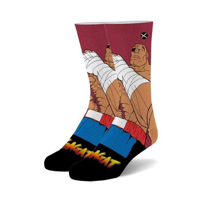 Street fighter sagat mens womens unisex street fighter crew socks