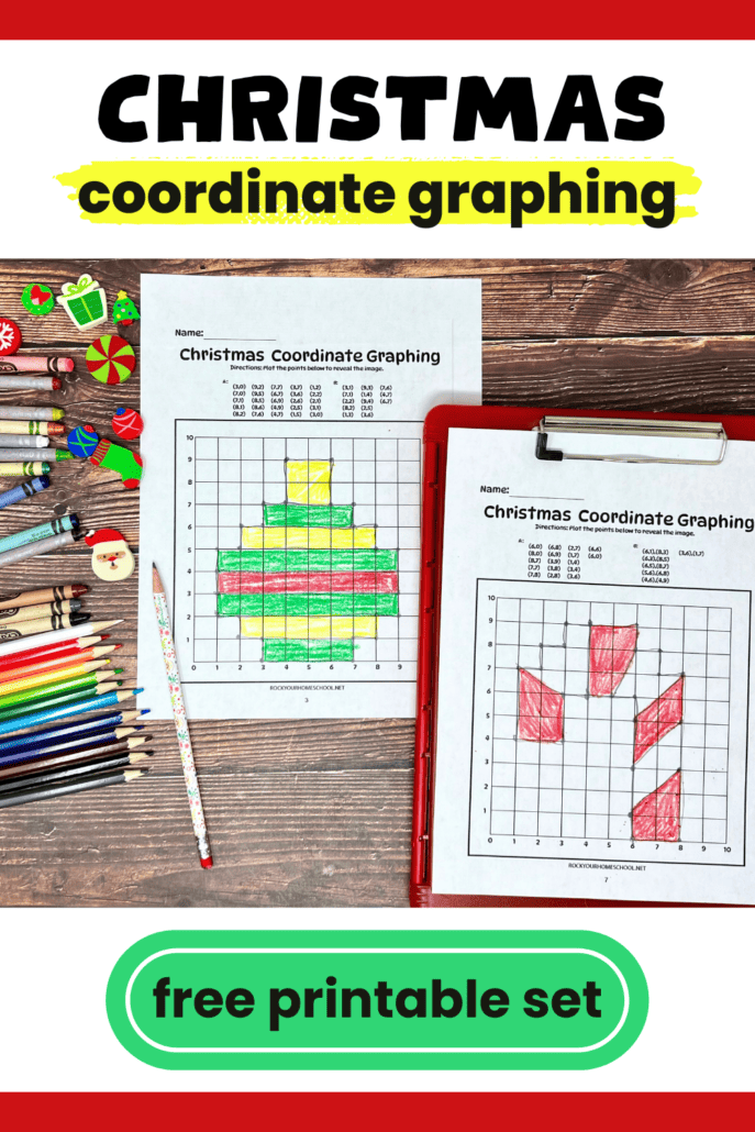 Christmas coordinate graphing worksheets free art math fun