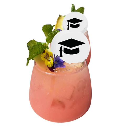 Graduation cap cocktail toppers