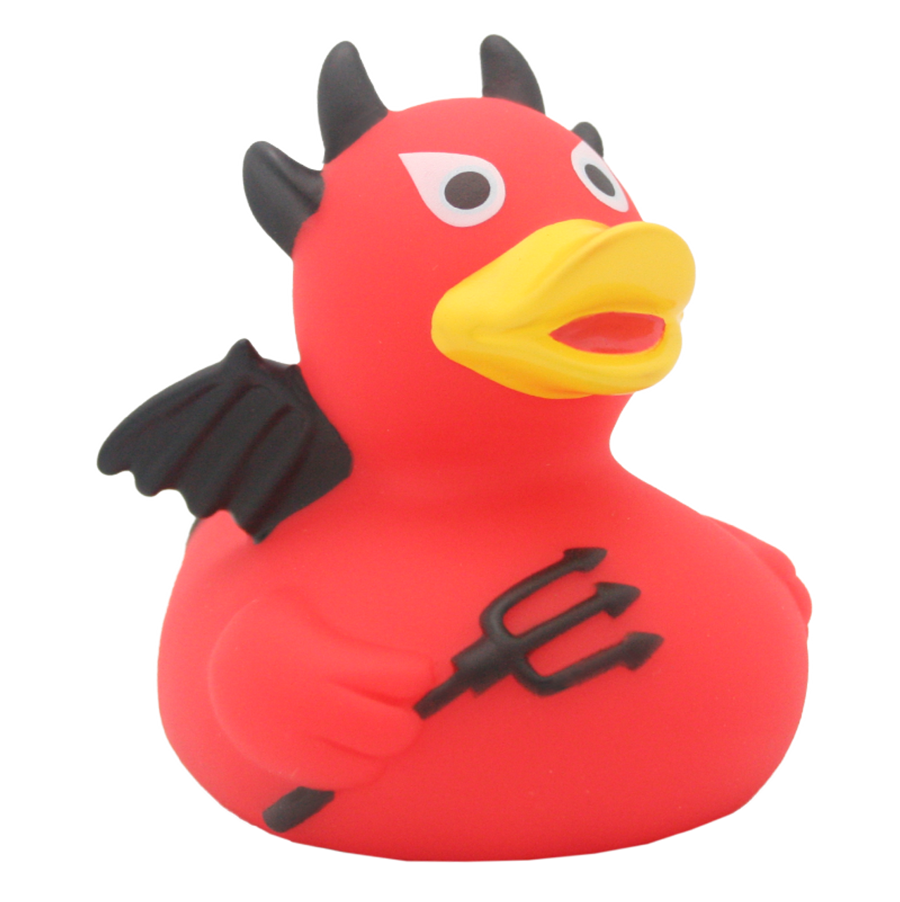 Red devil rubber duck bath toy by lilalu ducks in the window