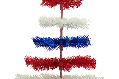 Th of july tinsel trees classic tinsel christmas tree red white blue