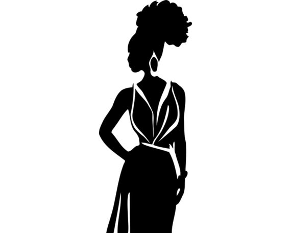 Pretty woman clip art svg clipart printable beautiful black