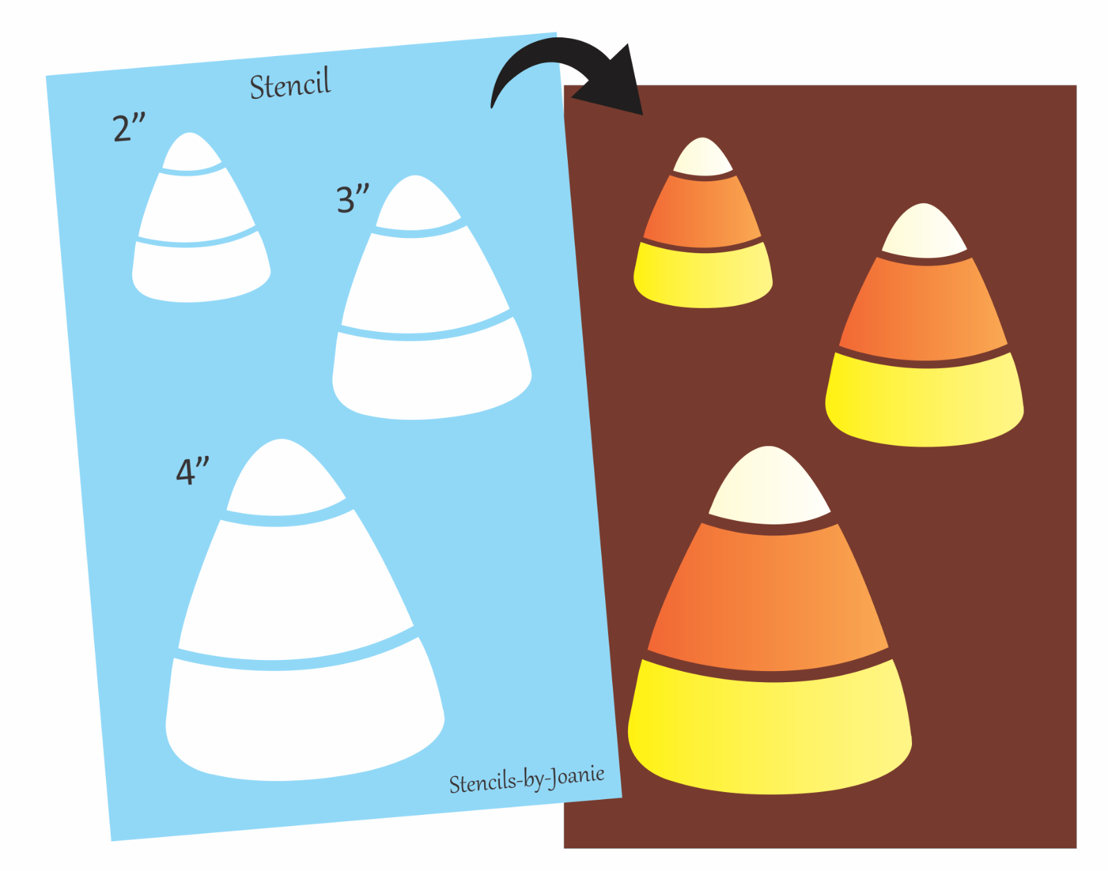 Candy corn stencil halloween sweet treat seasonal fall banner diy signs