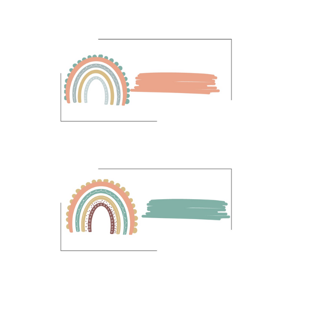 Boho rainbow desk name tags â teacha