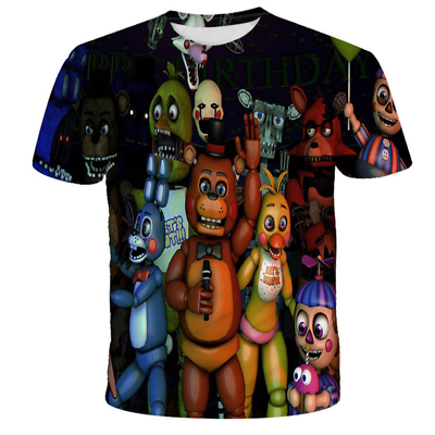 Adult five nights freddys fnaf t shirt short sleeved moisture wicking tee top