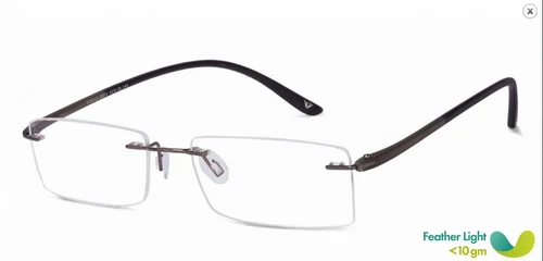 Vincent chase gunetal grey black riless rectangle ediu eyeglasses