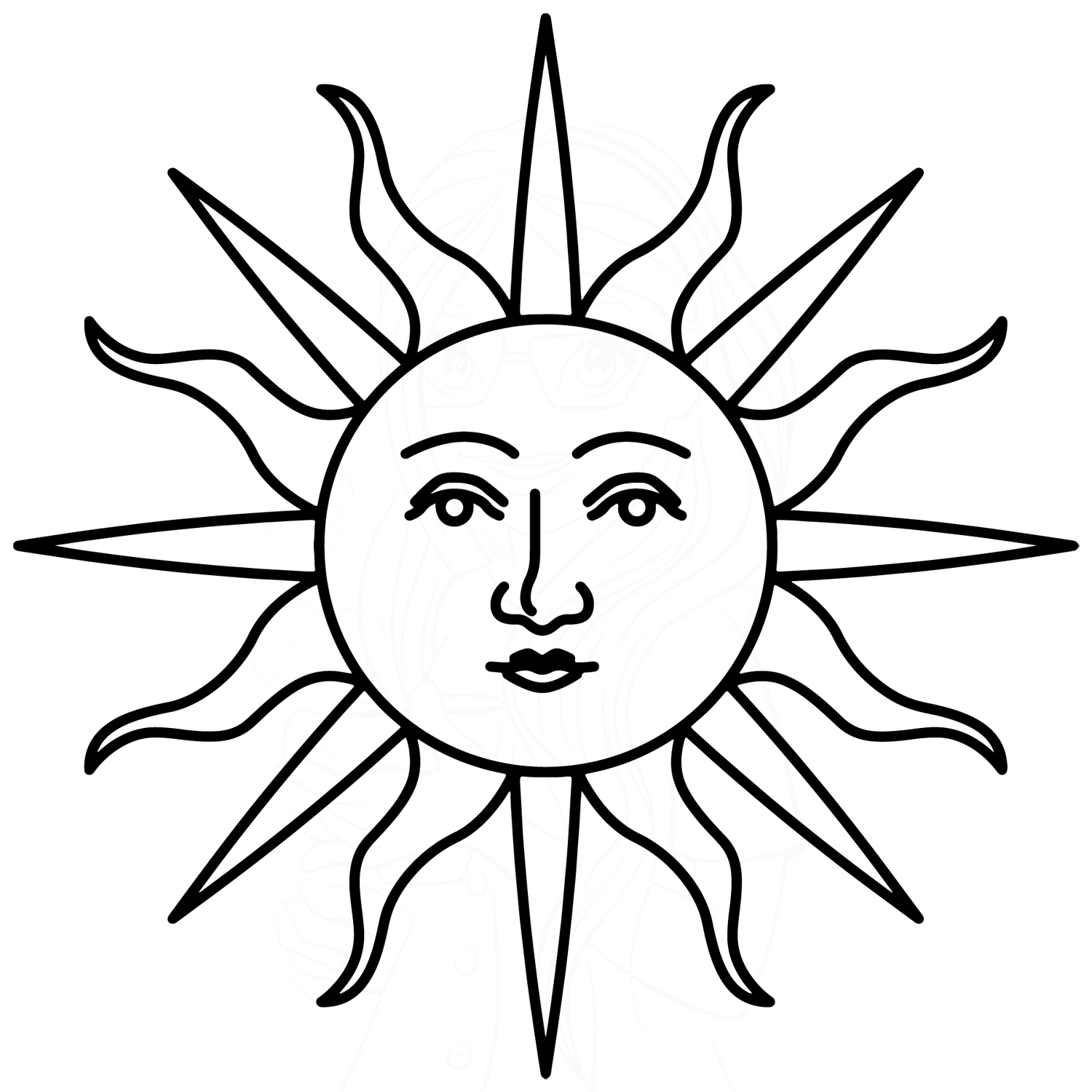 Sun with face digital cut file svg png dxf jpg â pennys porch