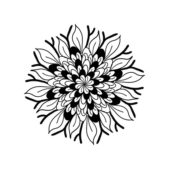 Flower doodle mandala svg jpeg png download file