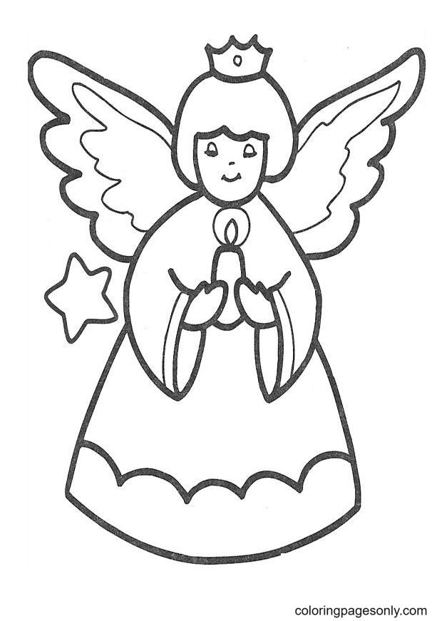 Christmas angels coloring pages printable for free download