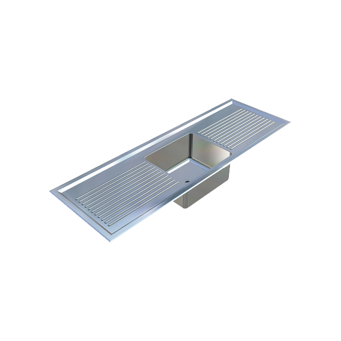 Single centre bowl laboratory stainless steel sink