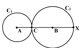 Two circlescof diameter cm and c with centers a and b respectively touch each other externally the distance between the pots a and b is cm a pot x