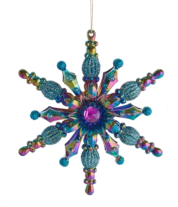 Peacock snowflake ornament