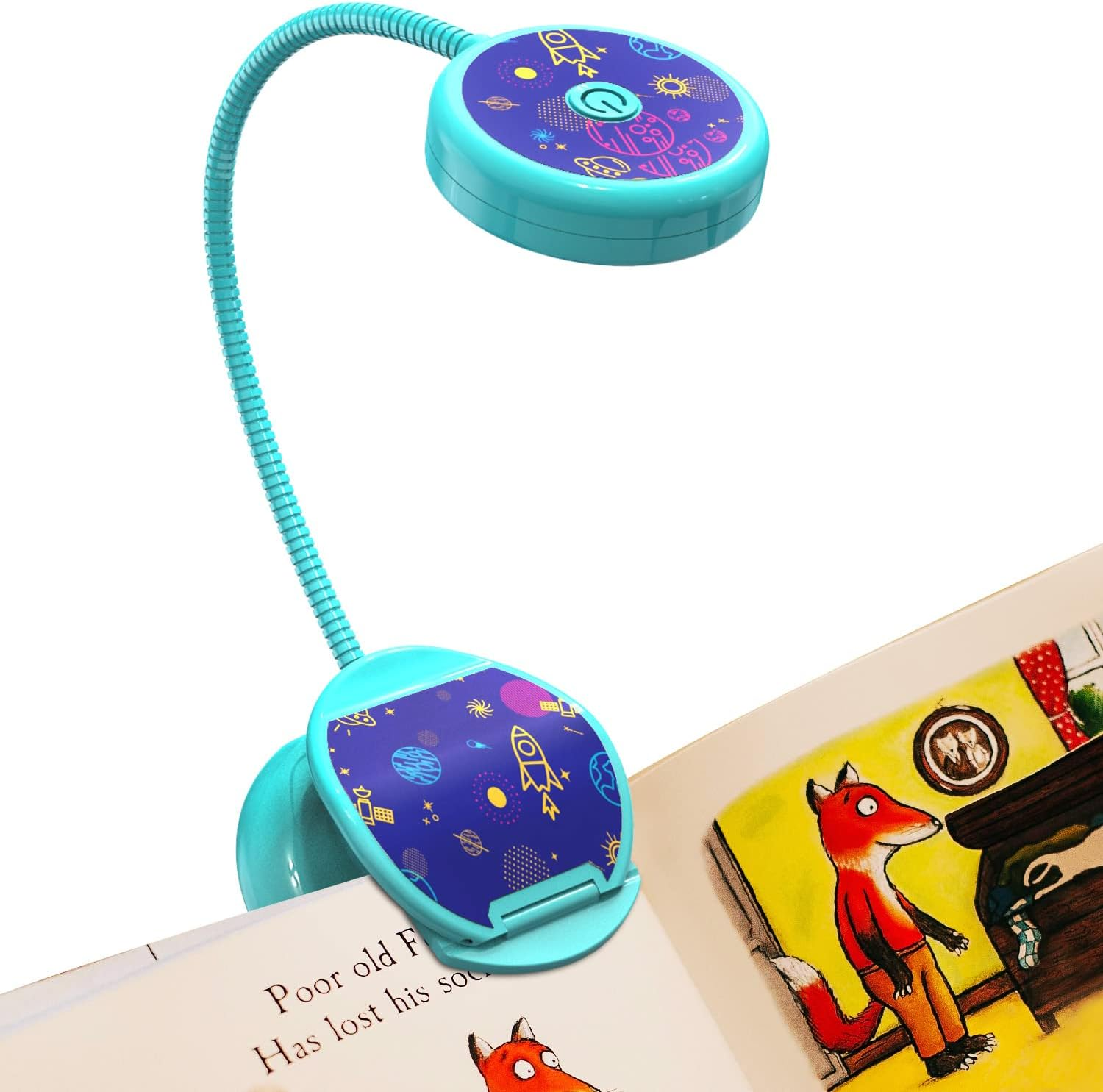 Cute rechargeable book lighteye caring reading light for kids clip on colors