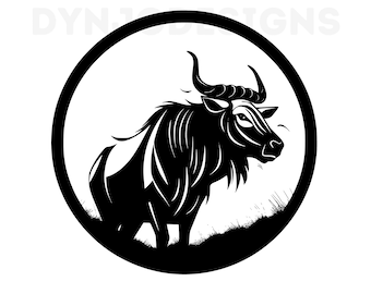 Wildebeest svg wildebeest clipart wildebeest png instant download