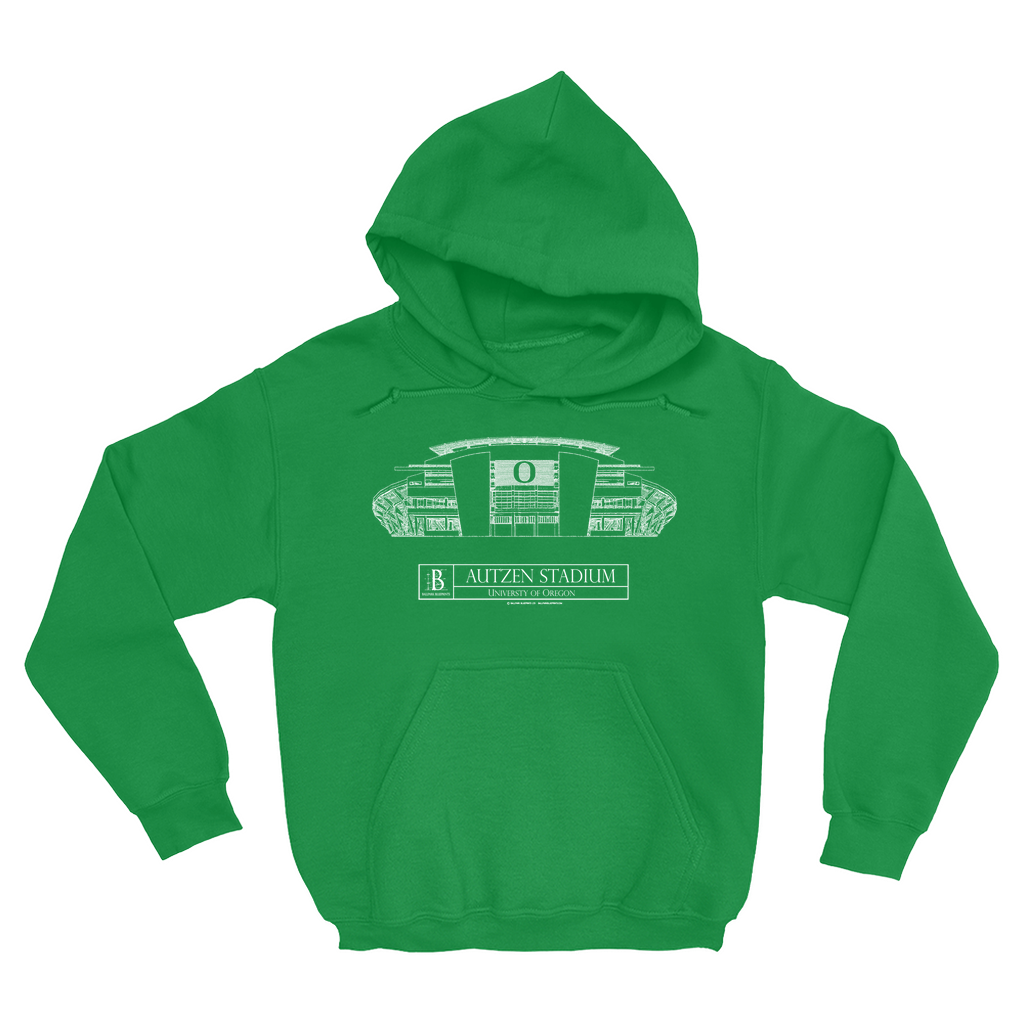 Autzen stadium hoodie â ballpark blueprints