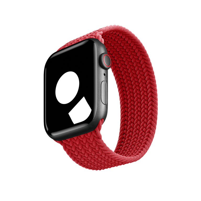 Red braided solo loop band for apple watch