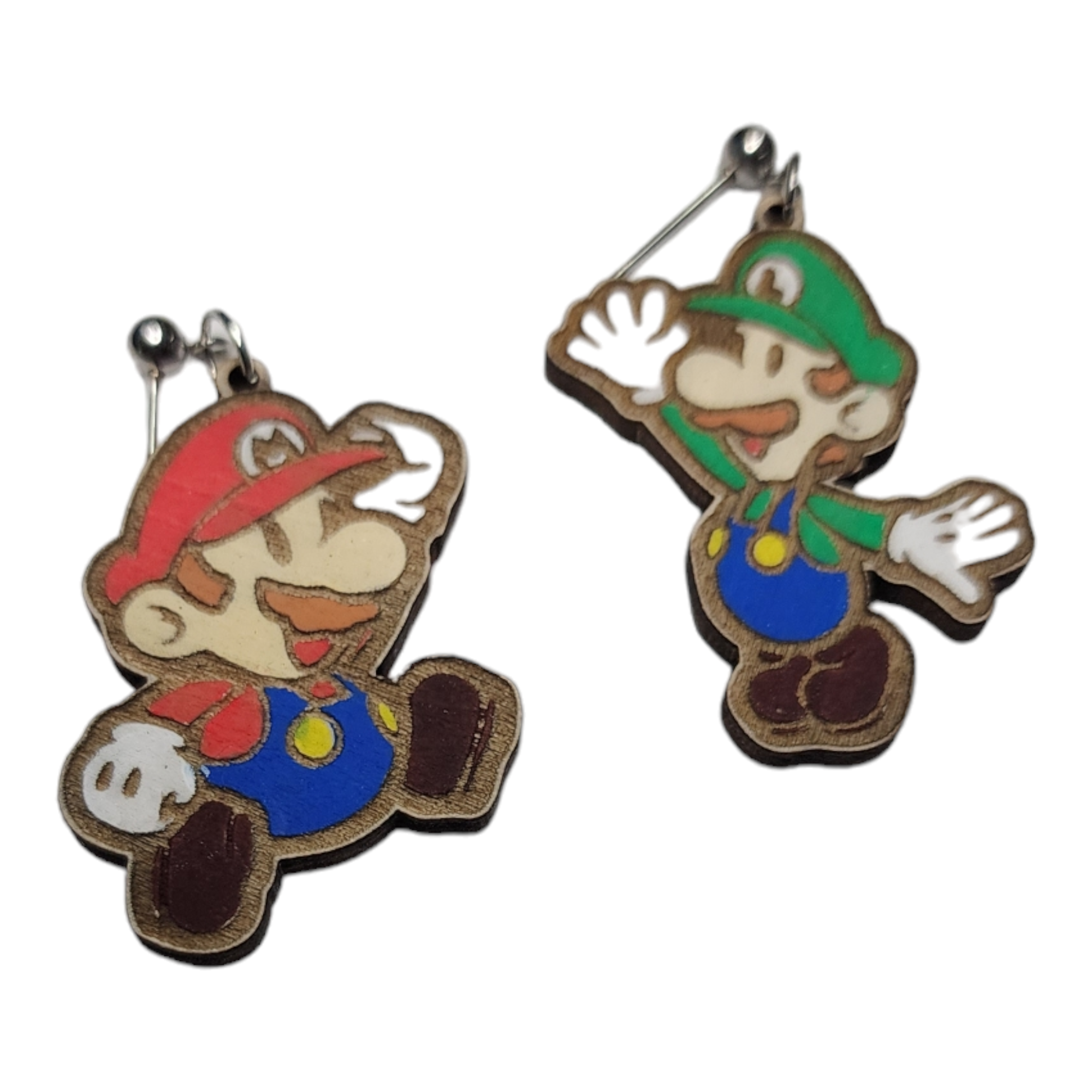 Mario bros character dangle earring stainls steel hooks in dangle earrings dangl mario bros