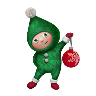 Wall del christmas elf rtoon character clip art isolated