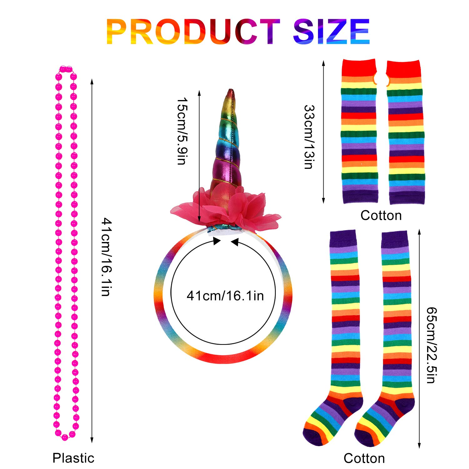 Powiller pcs s fancy dress costumes for women s fancy neon accessories neon rainbow tutu unicorn headdress leg warmers rainbow gloves necklaces bead s fancy dress girls women out party