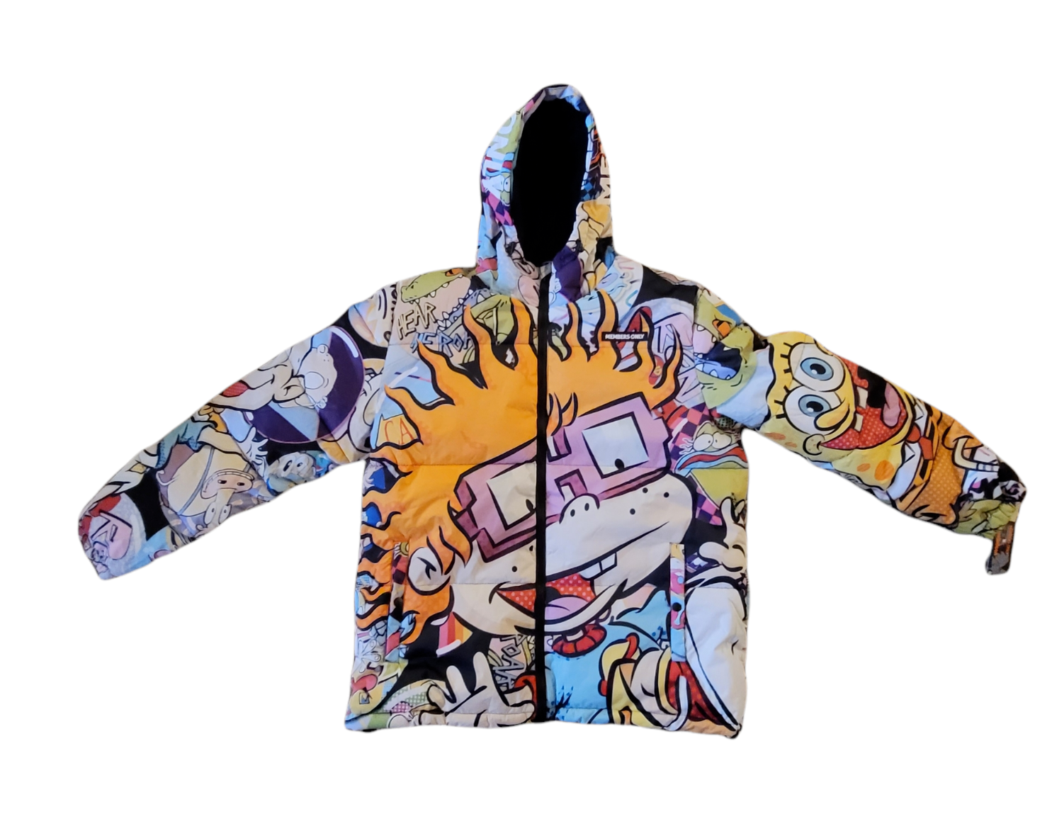 Members only x nickelodeon puffer jacket xl rugrats spongebob ren n stimpy nwt