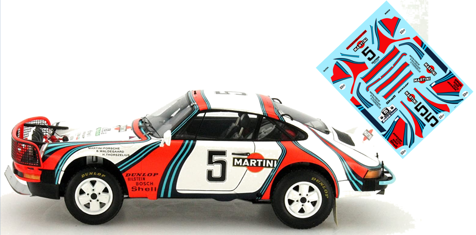 Decals martini porsche sc rally dakar waldegaard thorszelius