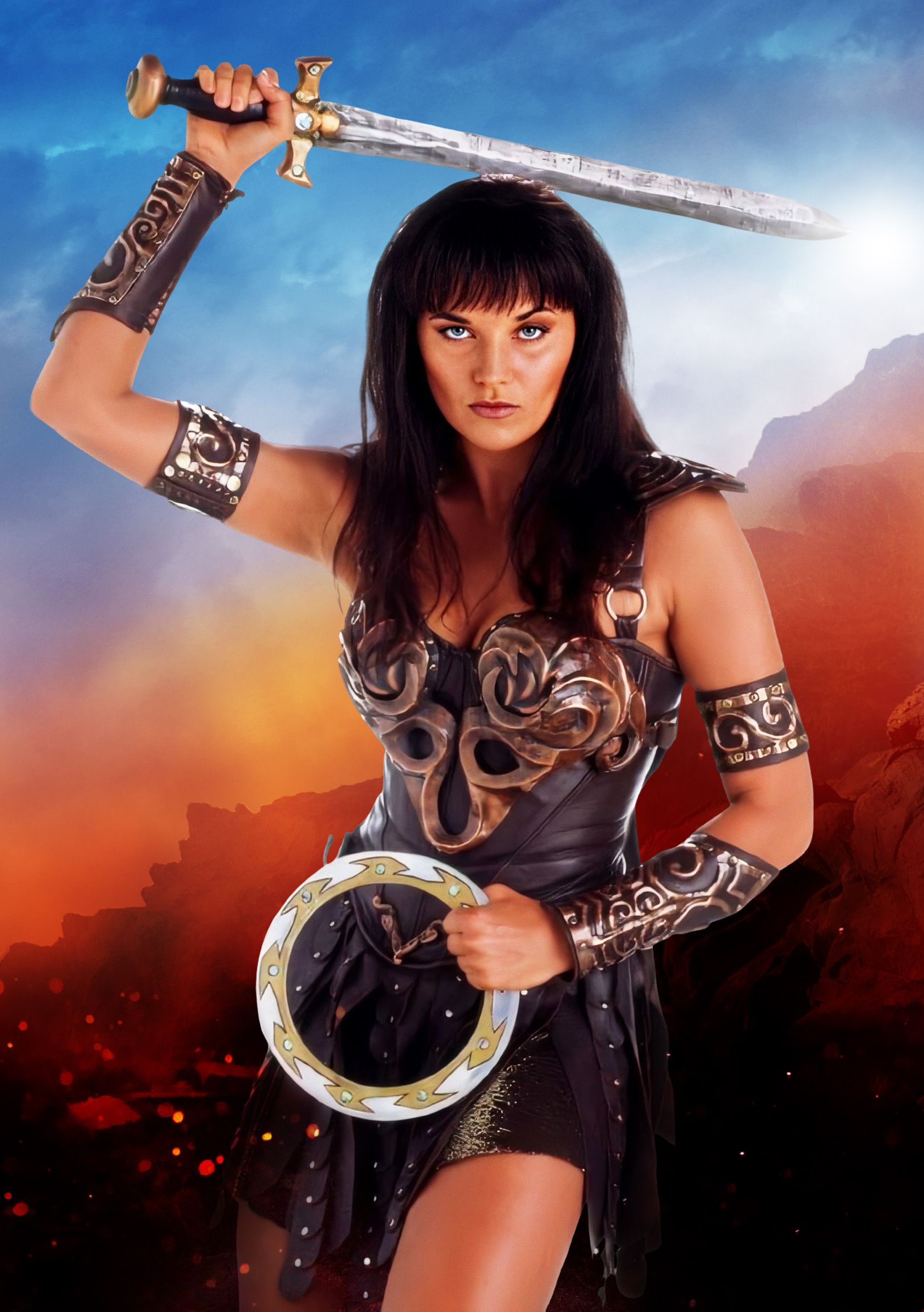 Wallpaper armor, smoke, background, cosplay, Xena, Xena: Warrior Princess,  Irina Meier, Irina Pirozhnikova for mobile and desktop, section девушки,  resolution 6000x4000 - download