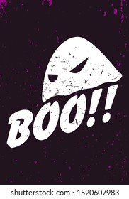 Boo ghost halloween saying poster background stock vector royalty free