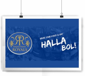 Rajasthan royals halla bol paper print