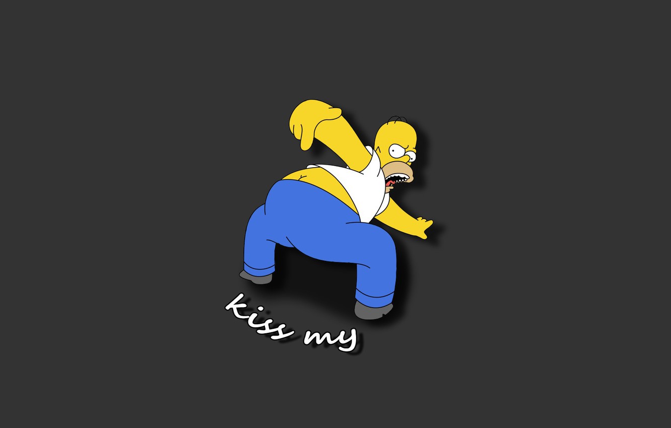 Wallpaper minimalism the simpsons simpsons homer homer the simpsons homer simpson gray kiss my homer simpson images for desktop section ððððððððð