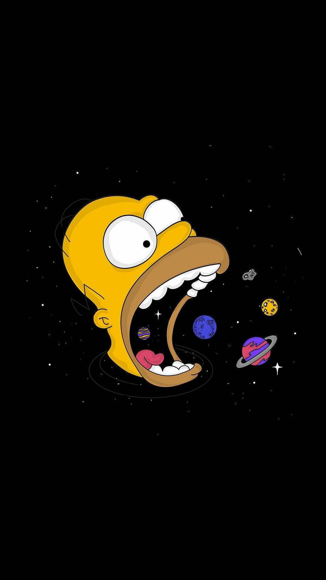 Download homer simpson galaxy wallpaper