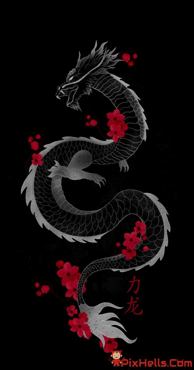 Black dragon trippy iphone wallpaper cool wallpapers art dragon artwork