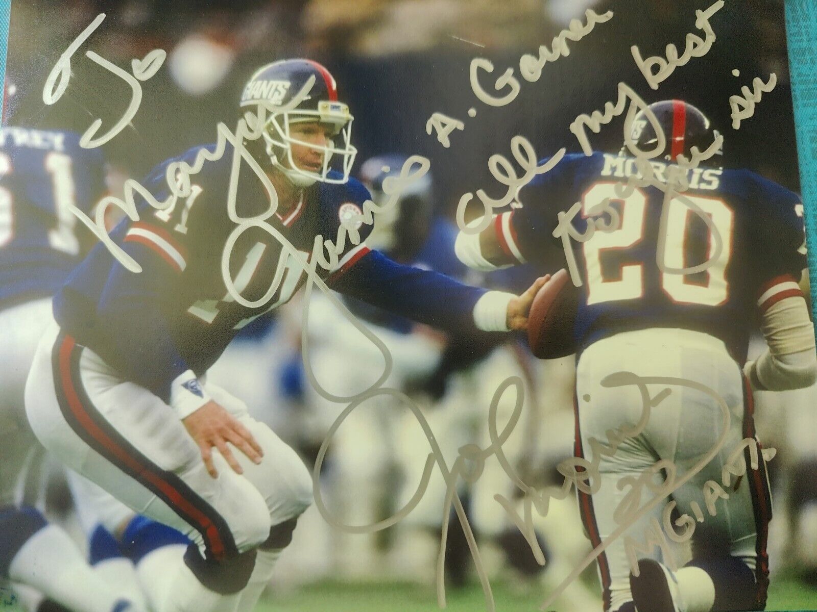 New York Giants Super Bowl Super Backs 11x14 Photo Signed by (5