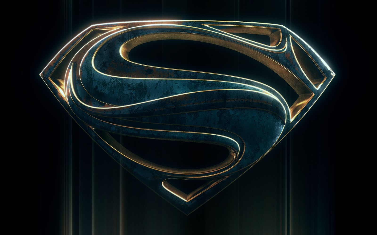 Superman Man of Steel logo noir et blanc