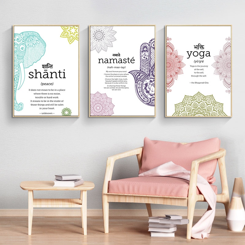 Yoga namaste art poster