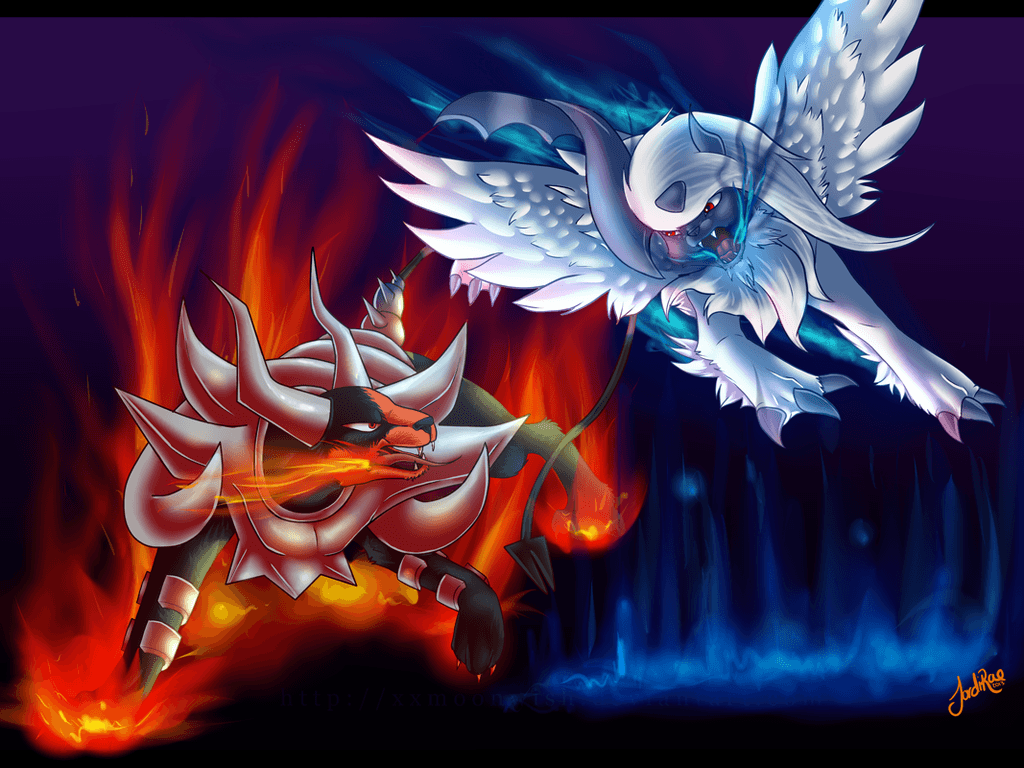 Illustration of absol from pokemon trading card game on Craiyon