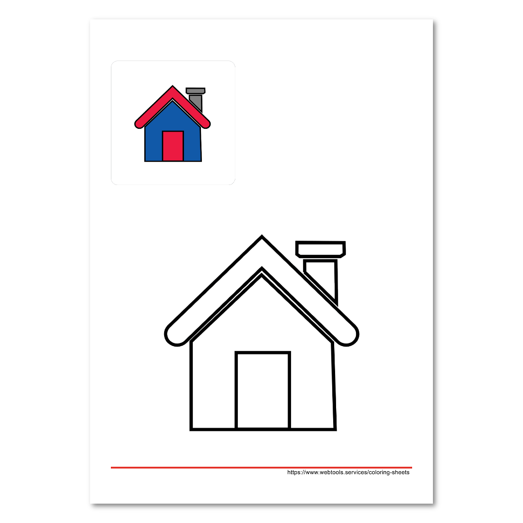 Simple house coloring page