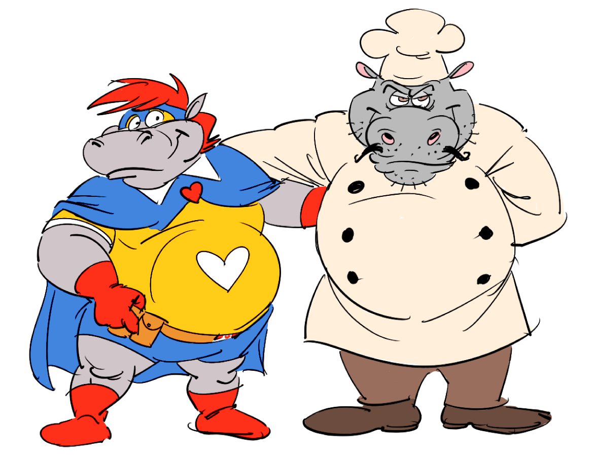 Heart hippo and chef filo by ixentrick on