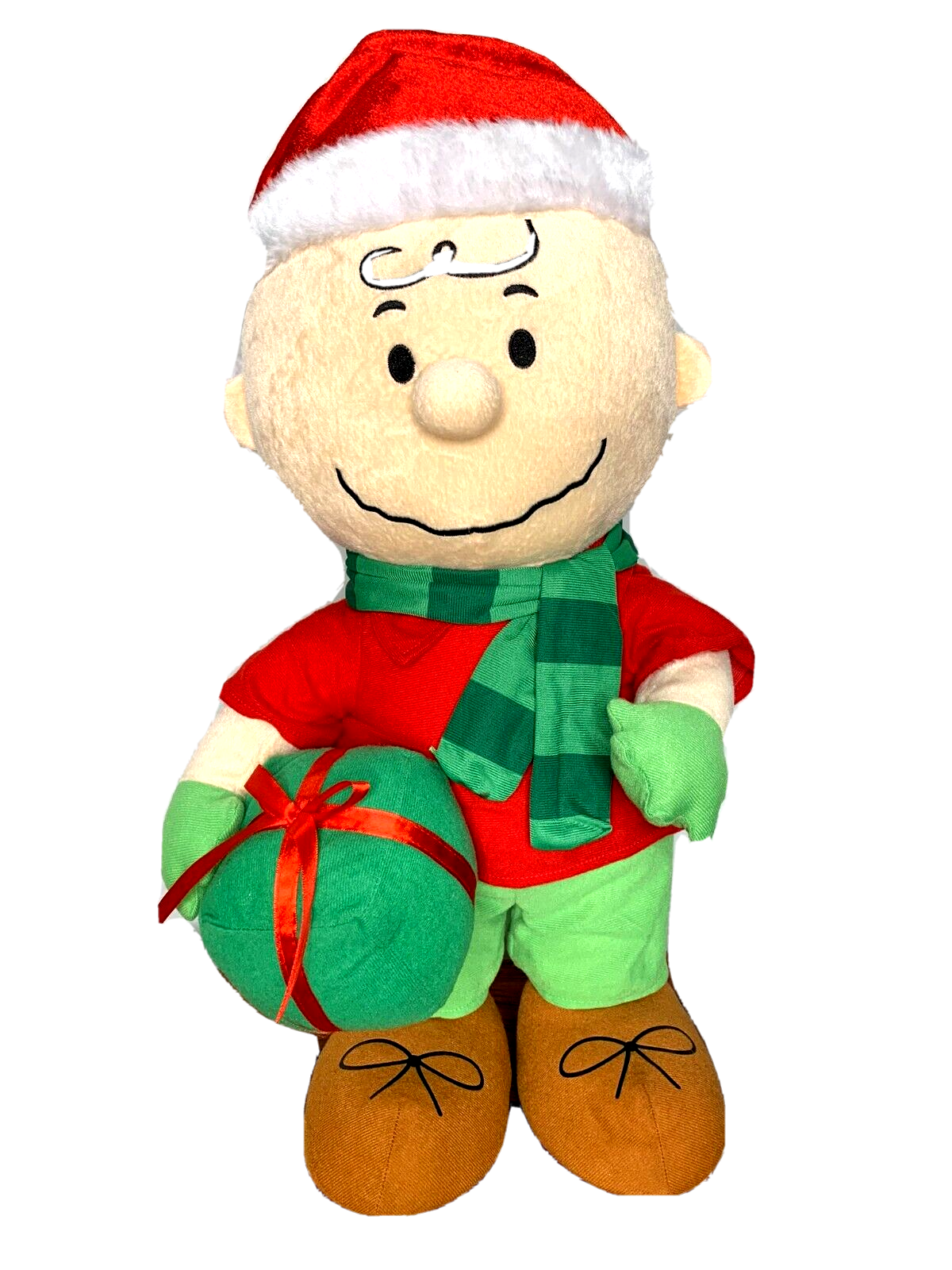 Gemmy peanuts charlie brown holding gift present christmas door greeter