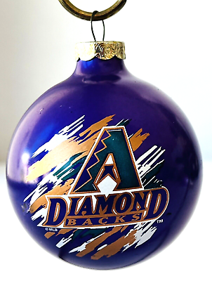 Arizona diamondbacks baseball team christmas ornament purple teal gold white