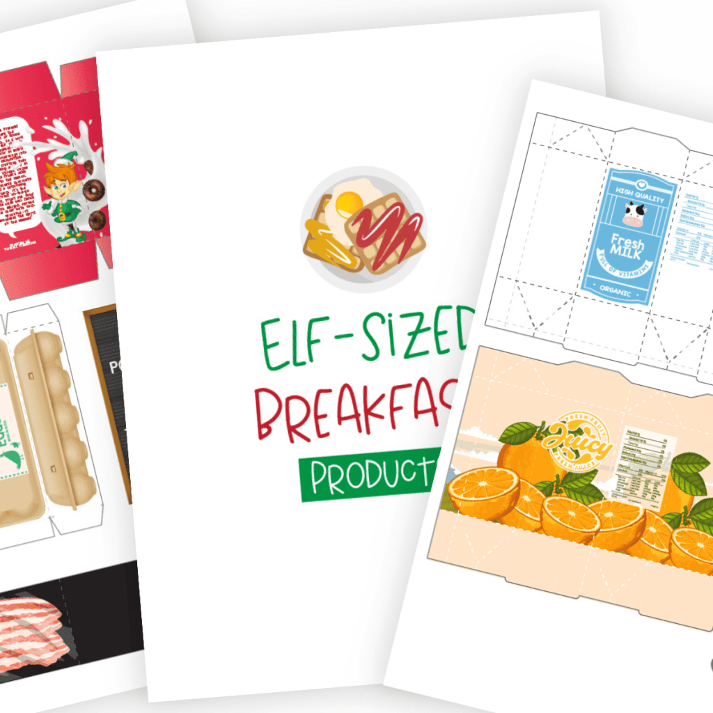 Free elf sized breakfast printable elf on the shelf idea