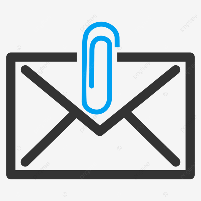 Mail attachement icon correspondence isolated letter flat png transparent image and clipart for free download